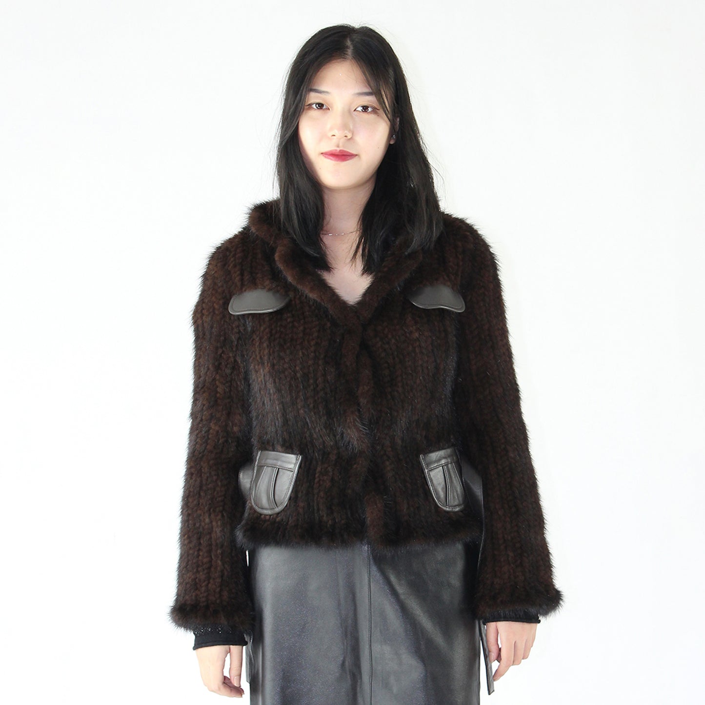 Women's knitted mink jacket