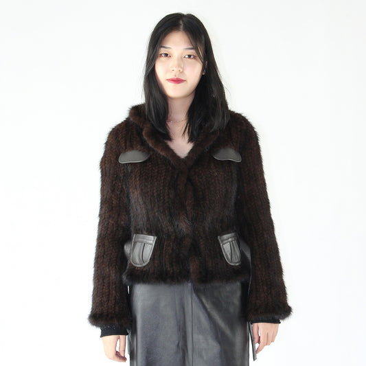 Women's knitted mink jacket
