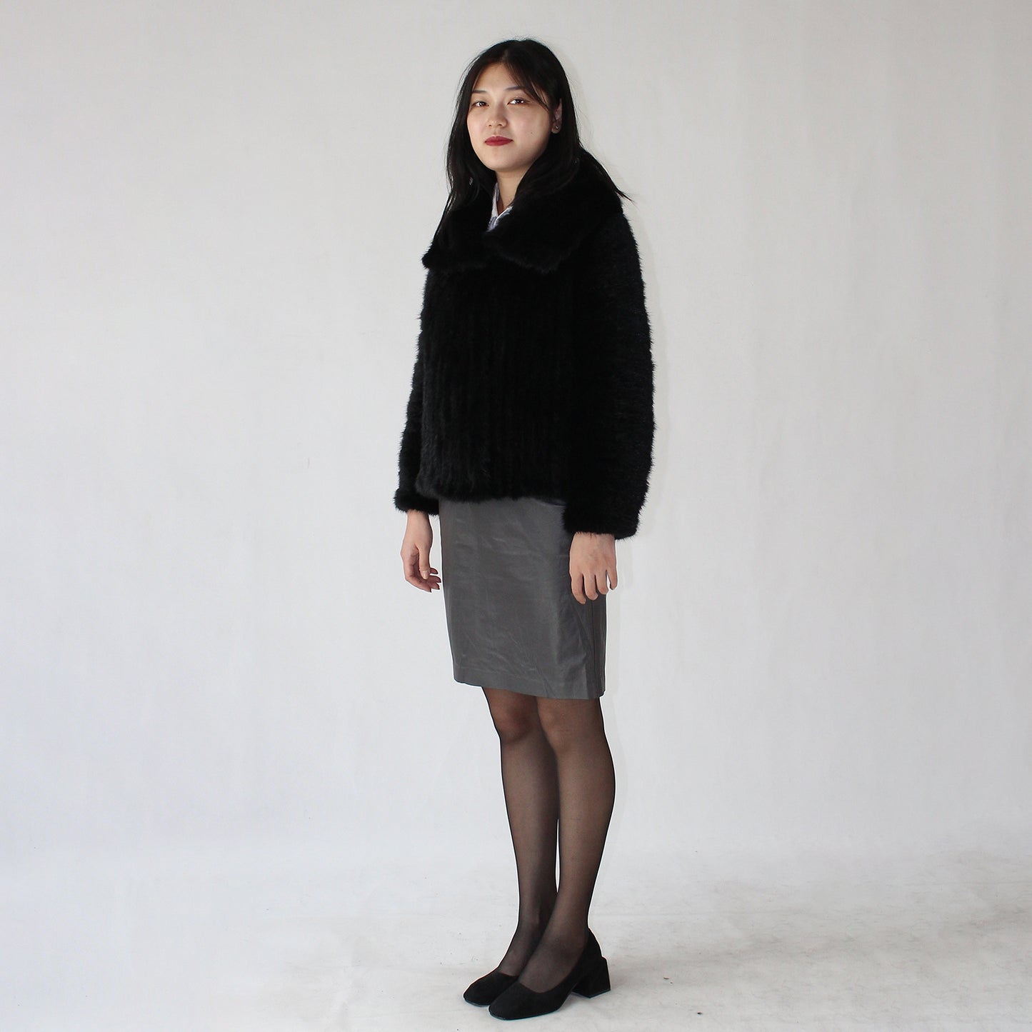 Women's knitted mink top
