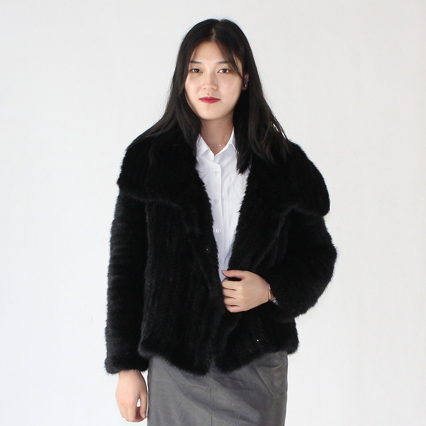 Women's knitted mink top