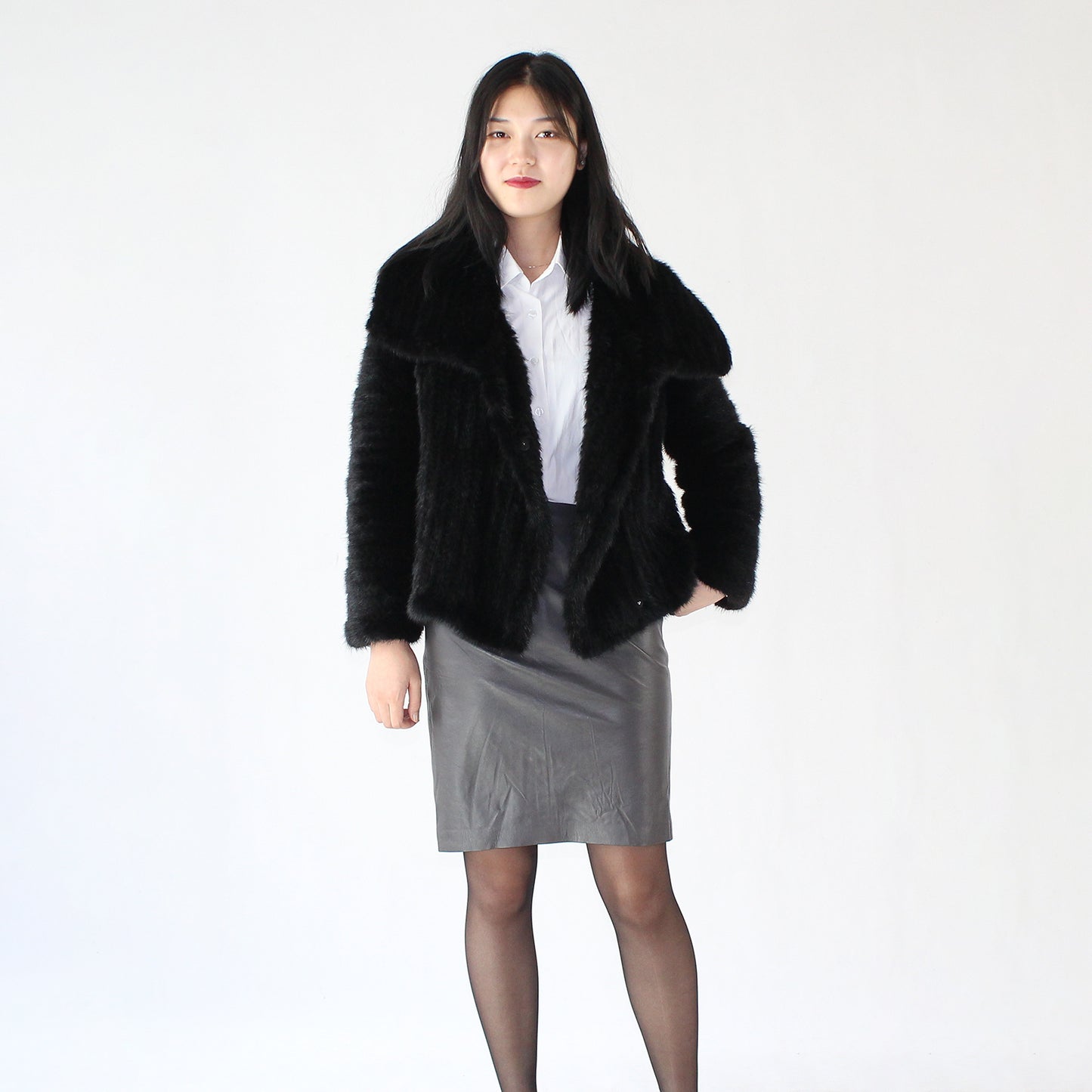 Women's knitted mink top
