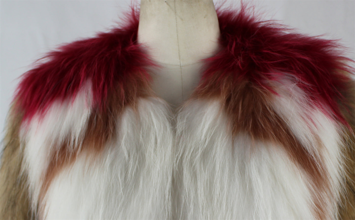 Women's raccoon fur coat