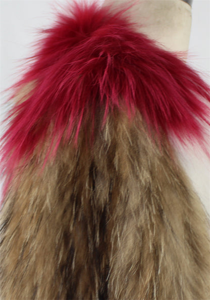 Women's raccoon fur coat