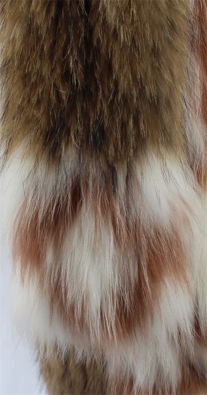 Women's raccoon fur coat