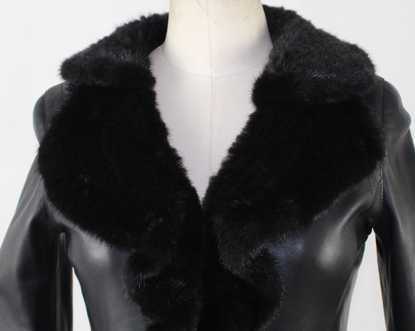 Women's smooth soft sheepskin top and skirt