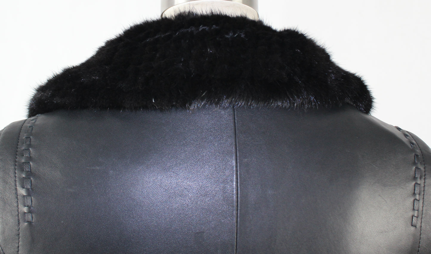 Women's smooth soft sheepskin top and skirt