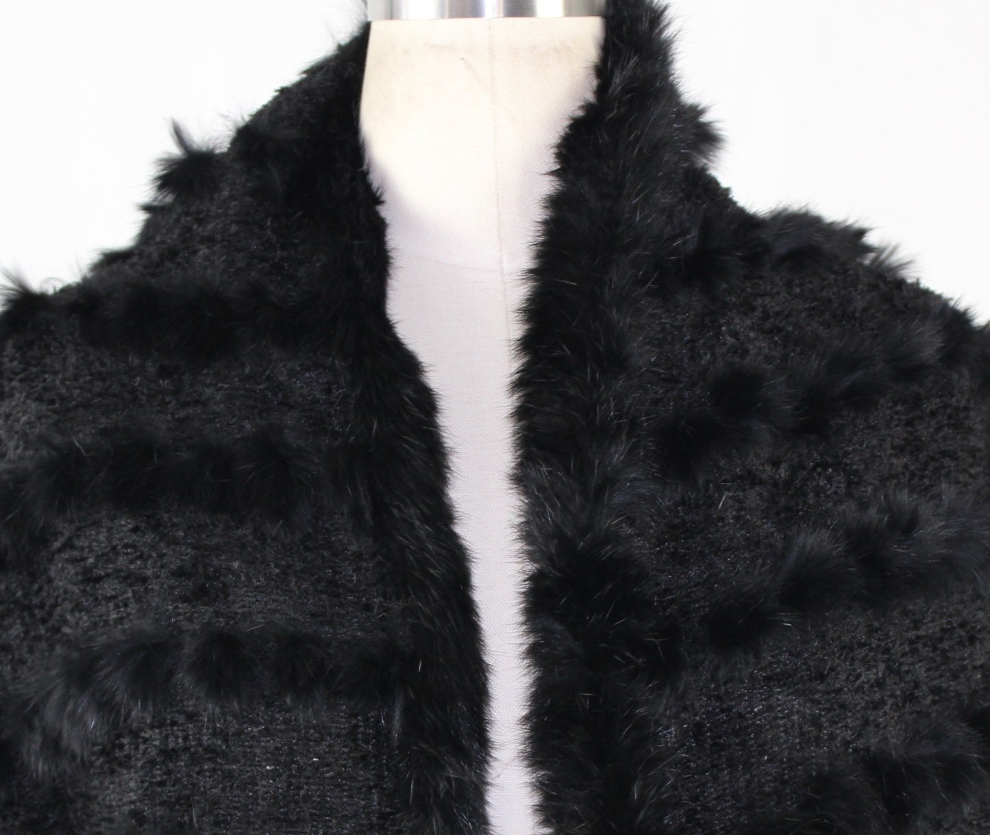 Women's knitted mink shawl