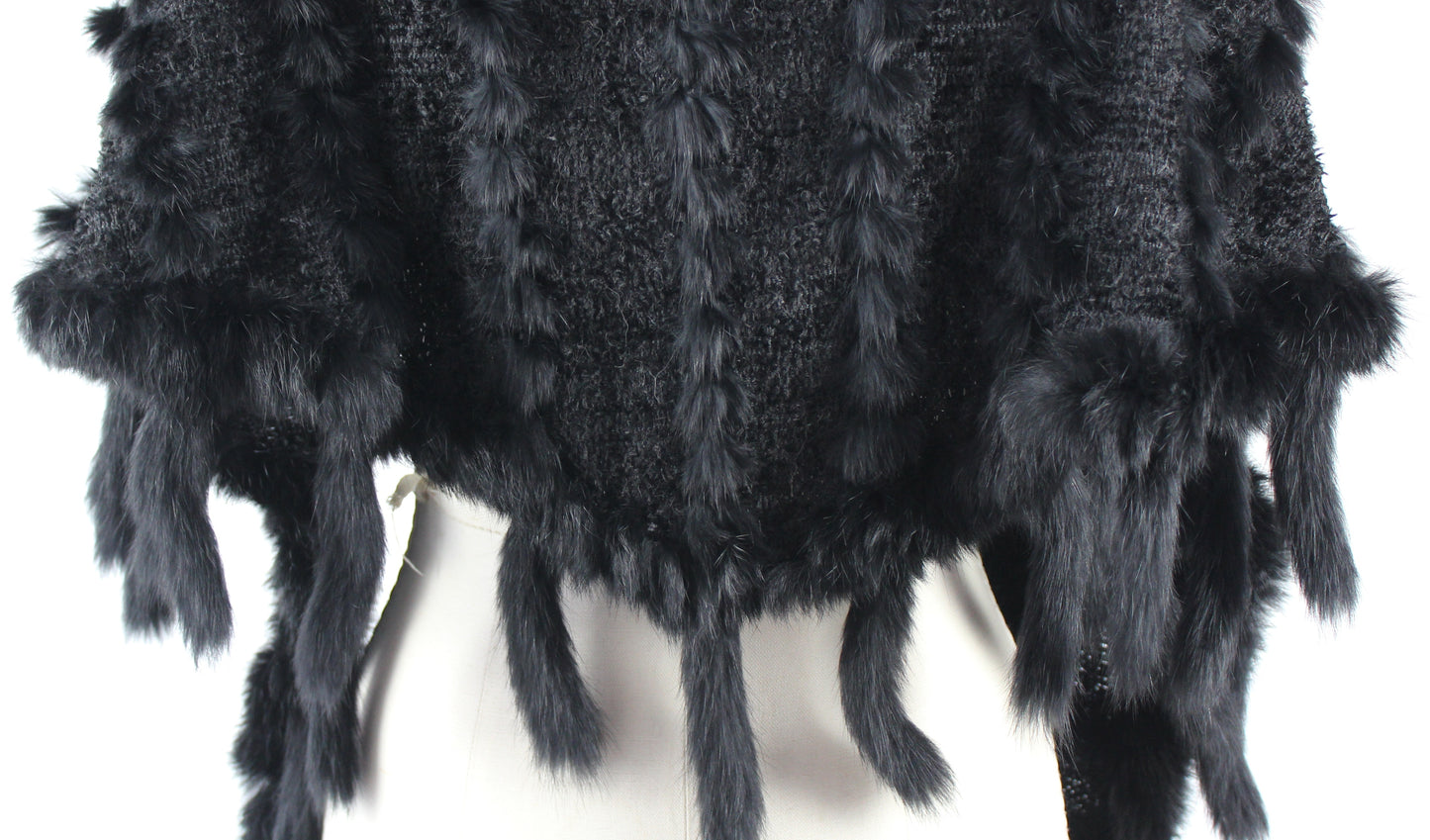 Women's knitted mink shawl