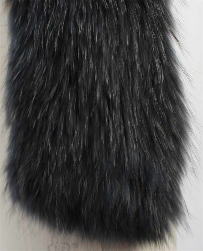 Women's knitted fox fur shawl