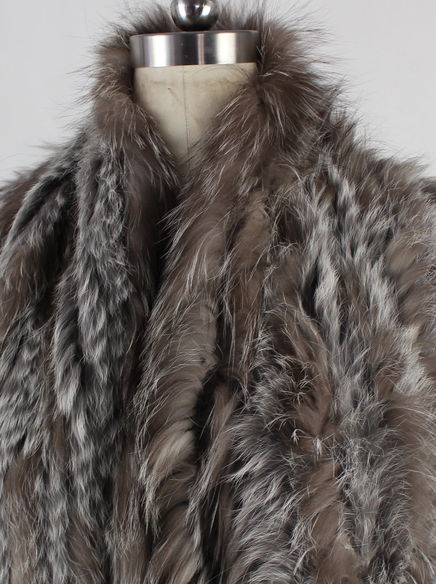 Women's fox fur and raccoon skin shawl