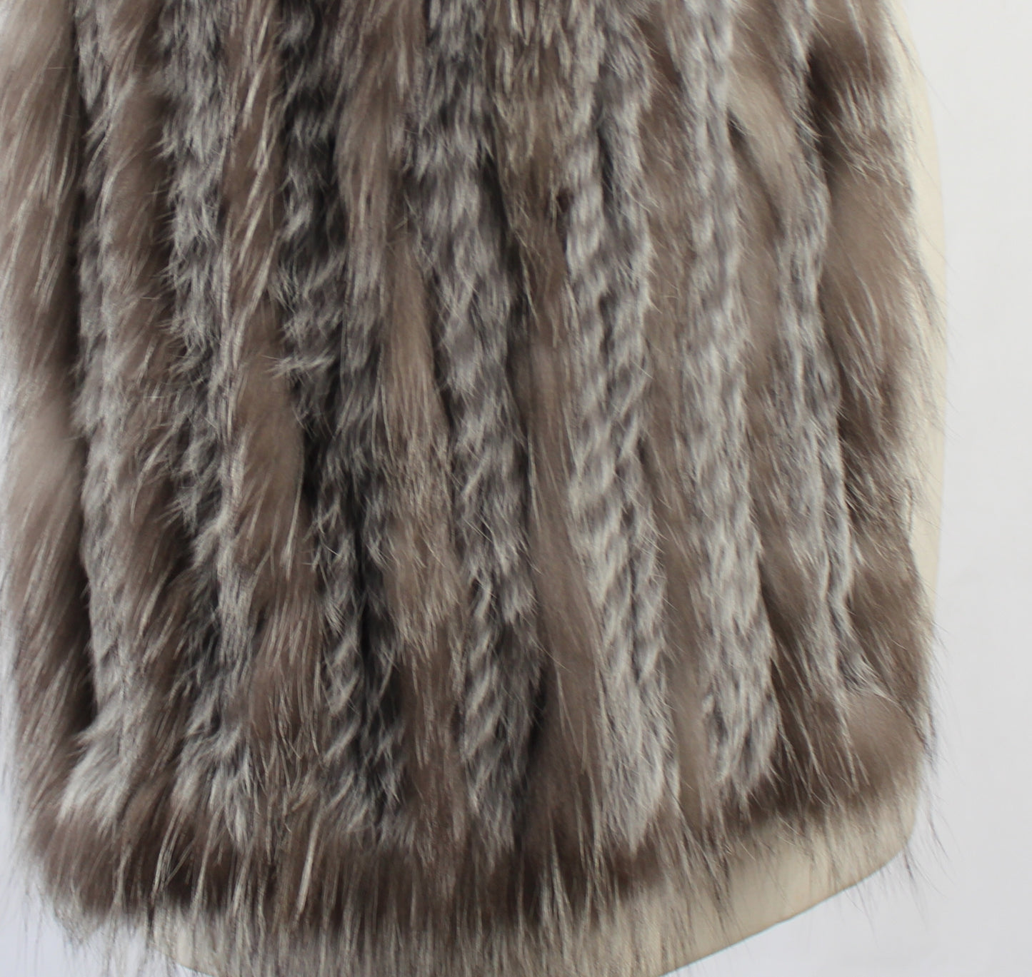 Women's fox fur and raccoon skin shawl