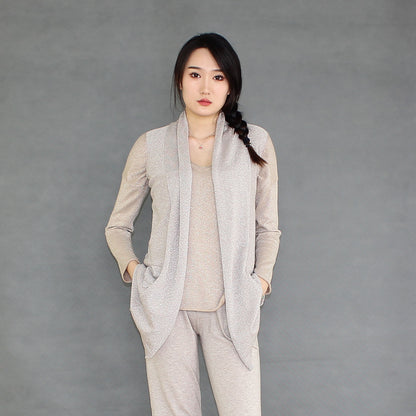 Women's vest with silver thread