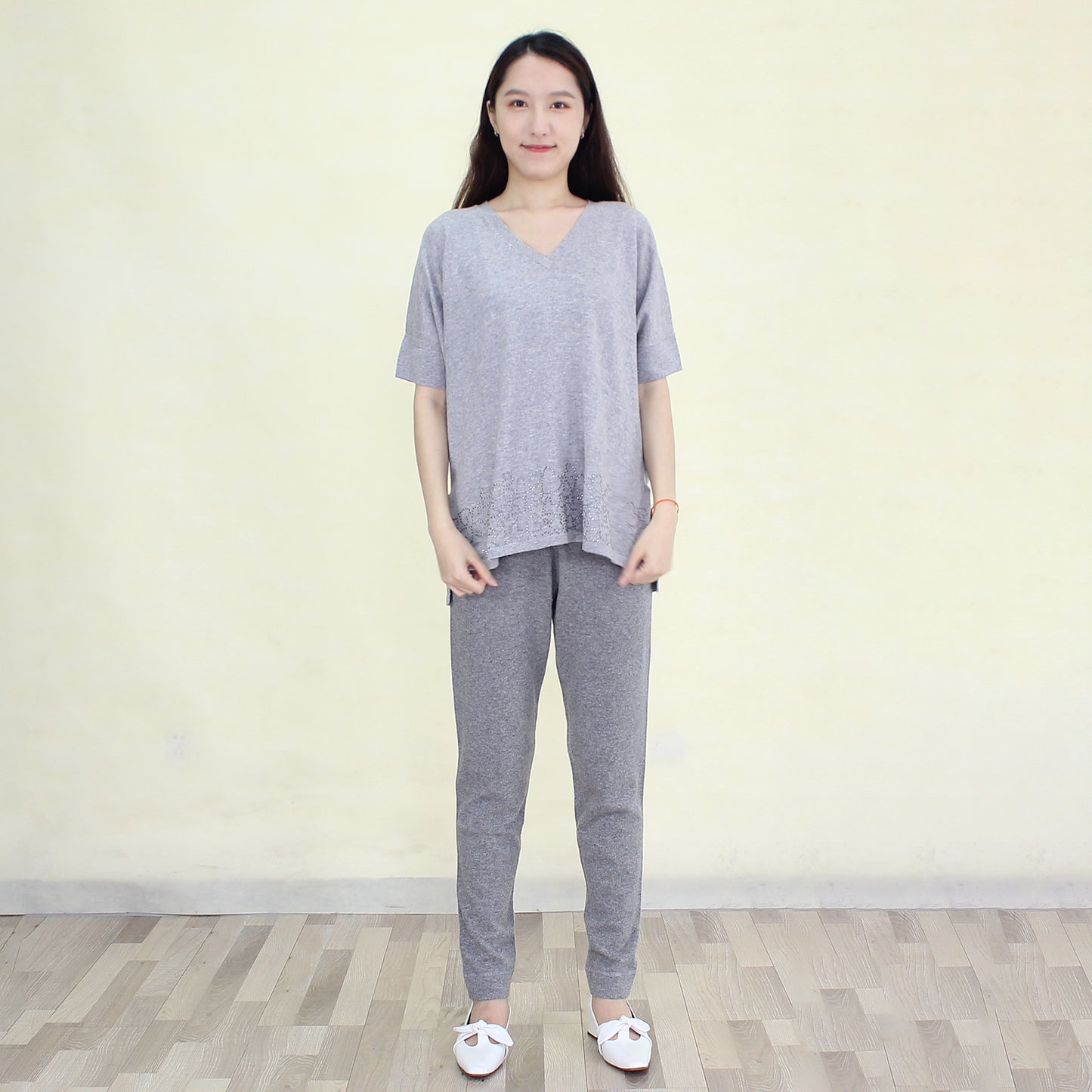 Women's half sleeve cashmere pullover