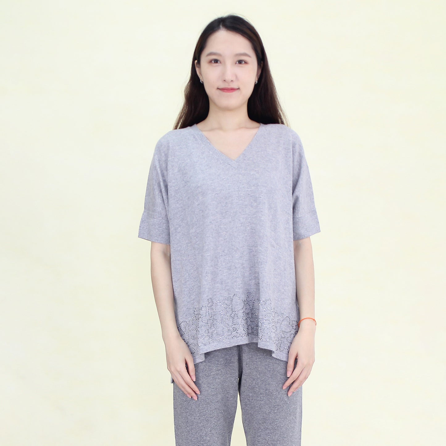 Women's half sleeve cashmere pullover