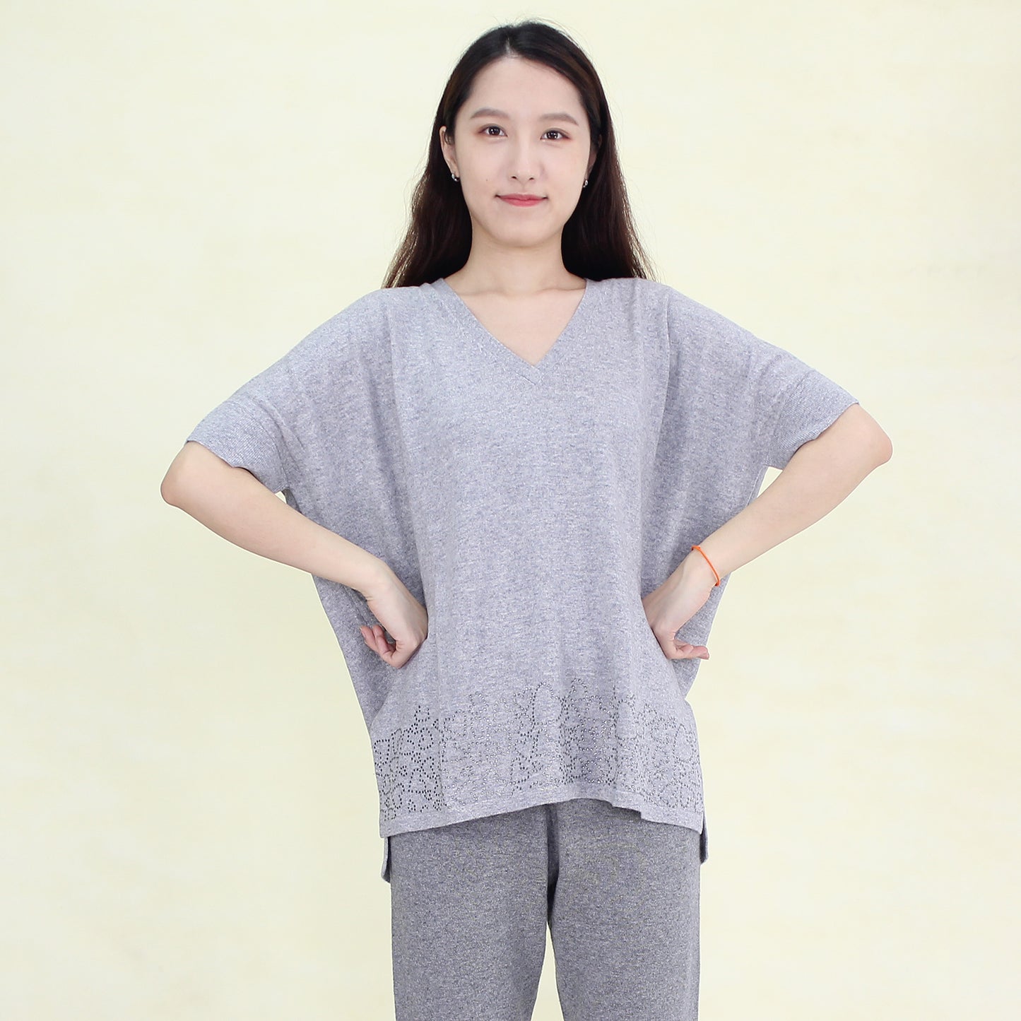 Women's half sleeve cashmere pullover