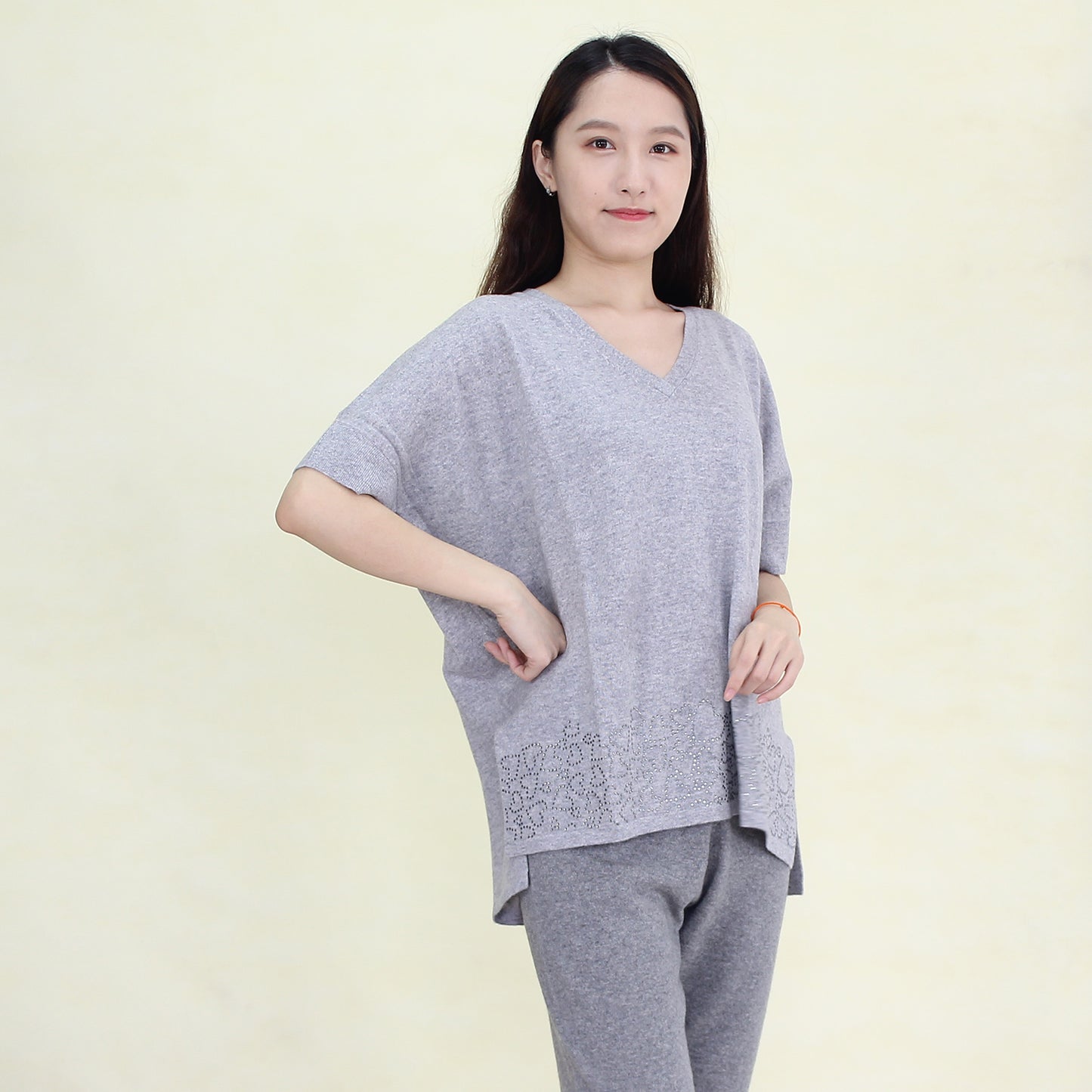 Women's half sleeve cashmere pullover