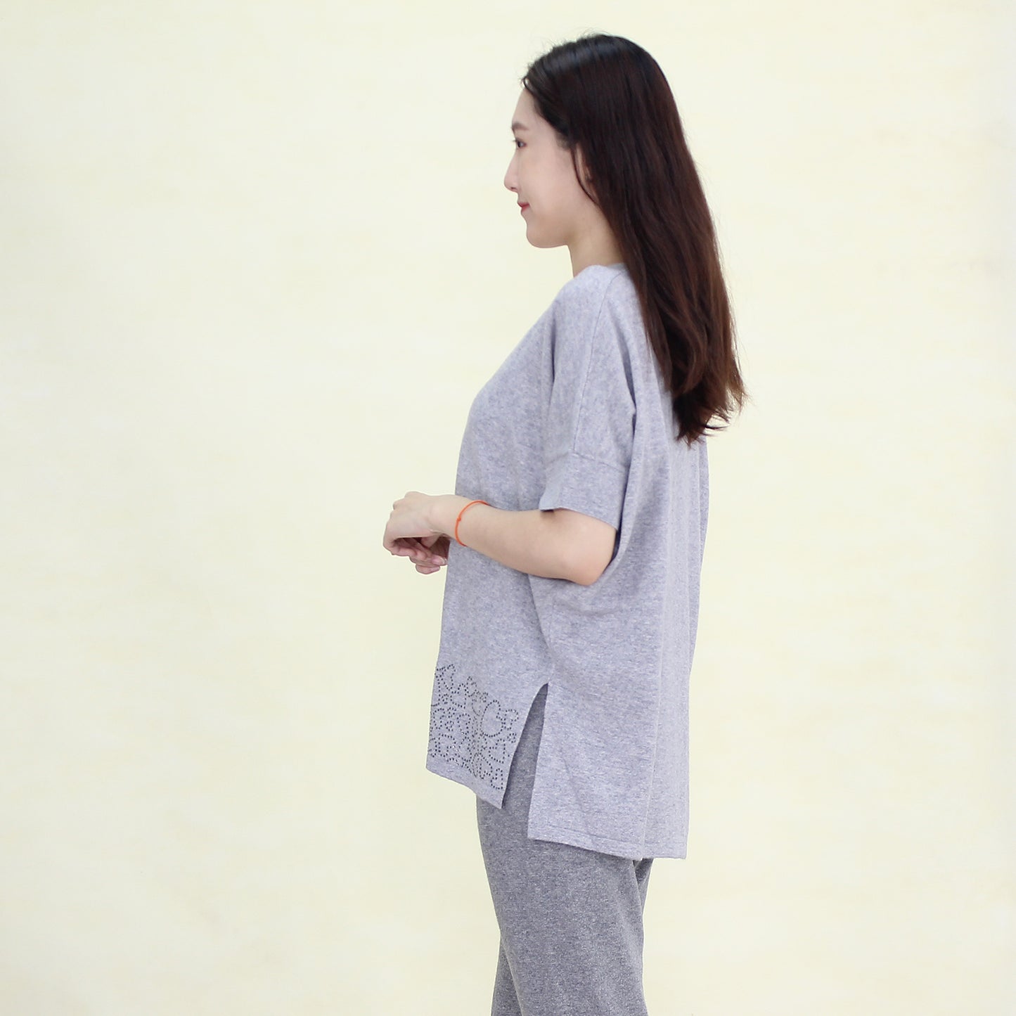 Women's half sleeve cashmere pullover