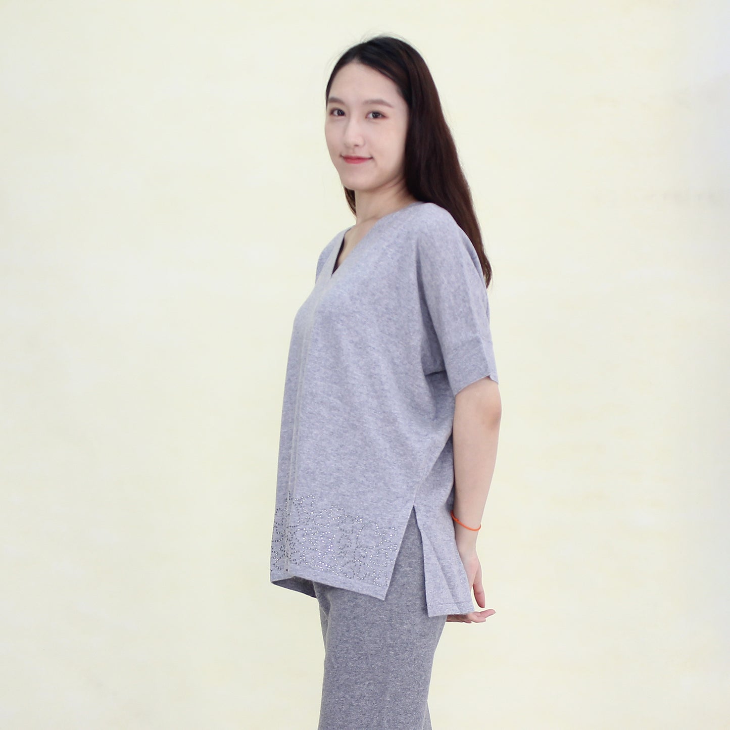 Women's half sleeve cashmere pullover