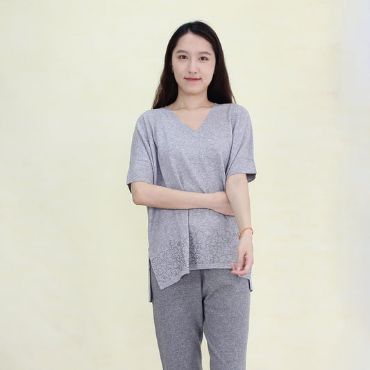 Women's half sleeve cashmere pullover