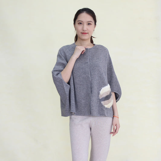 Women's  cashmere shawl with mink