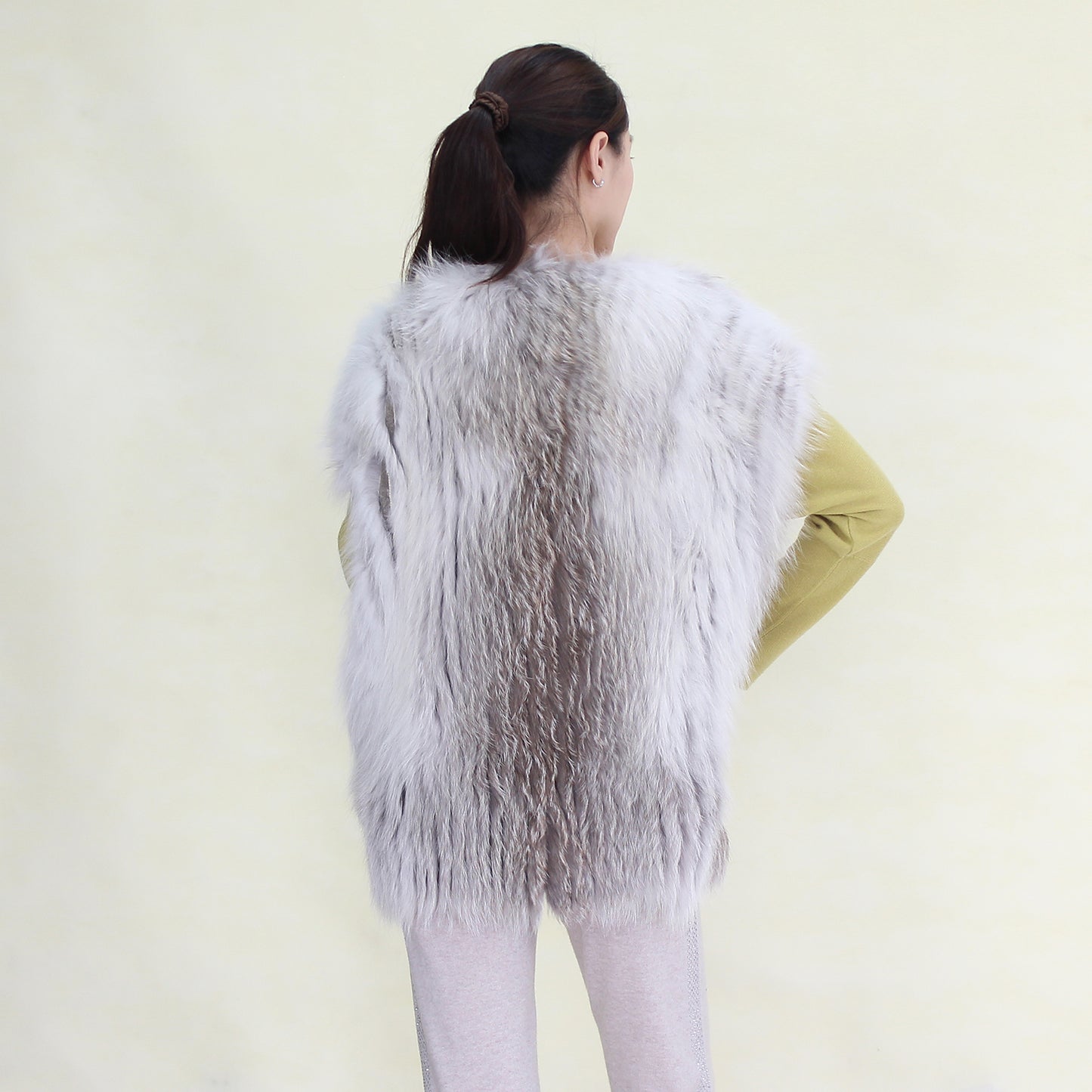 Women's fox fur vest with cashmere lining