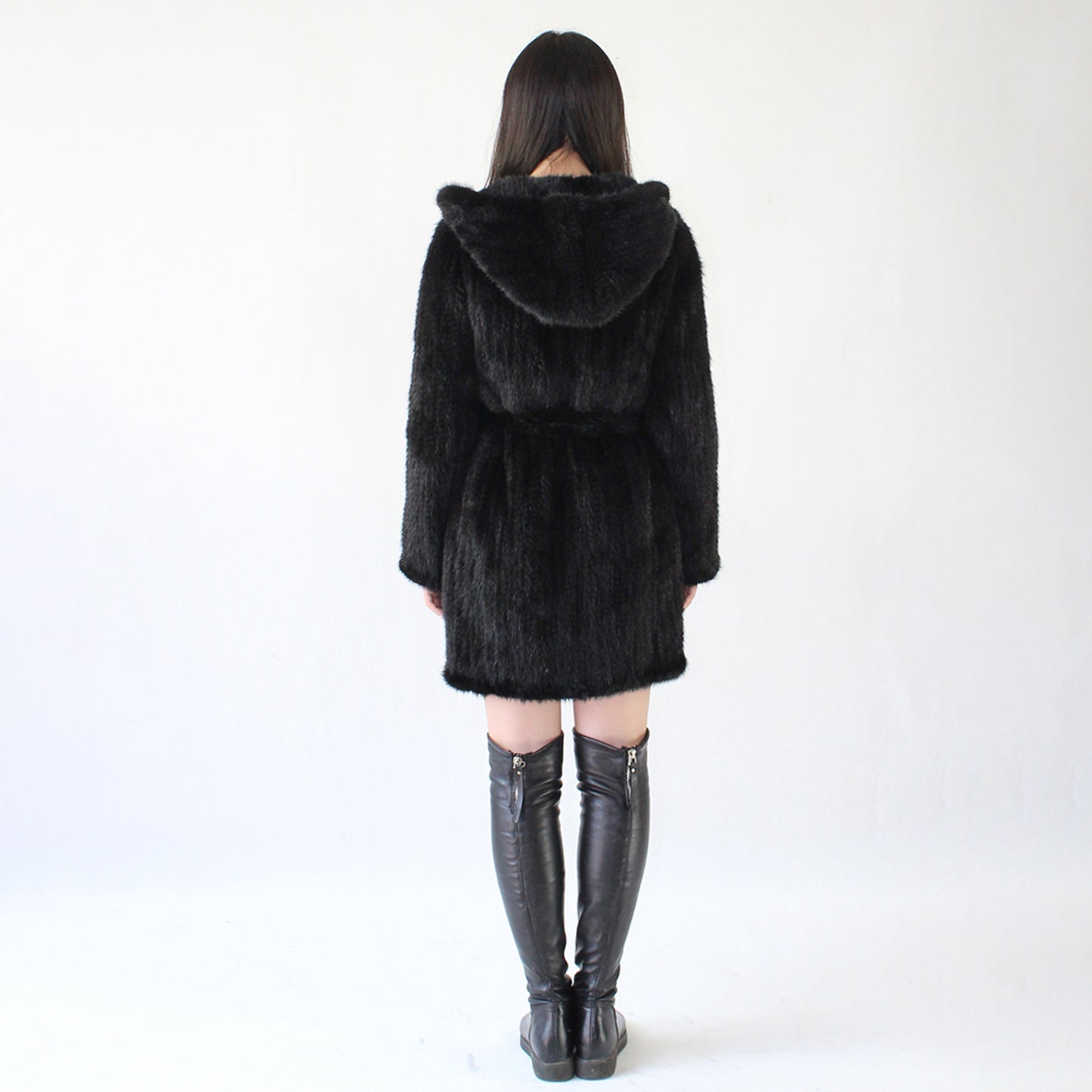 Women's knitted mink coat