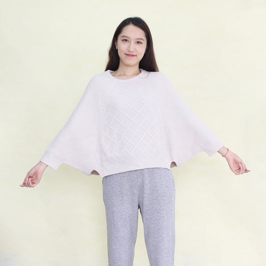 Women's Cashmere pullover with mink collar