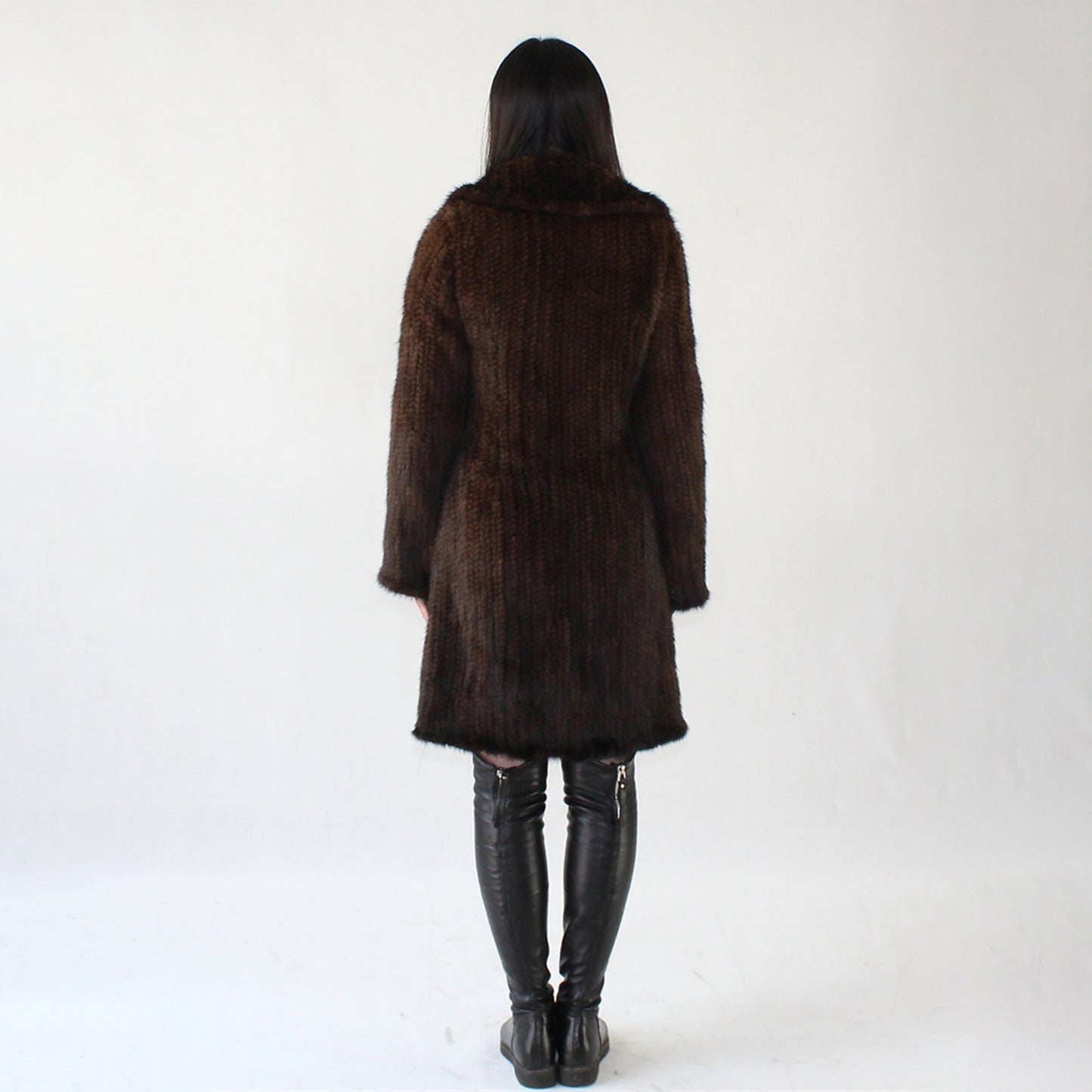 Women's knitted mink coat