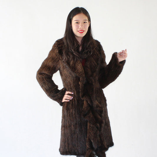 Women's knitted mink coat