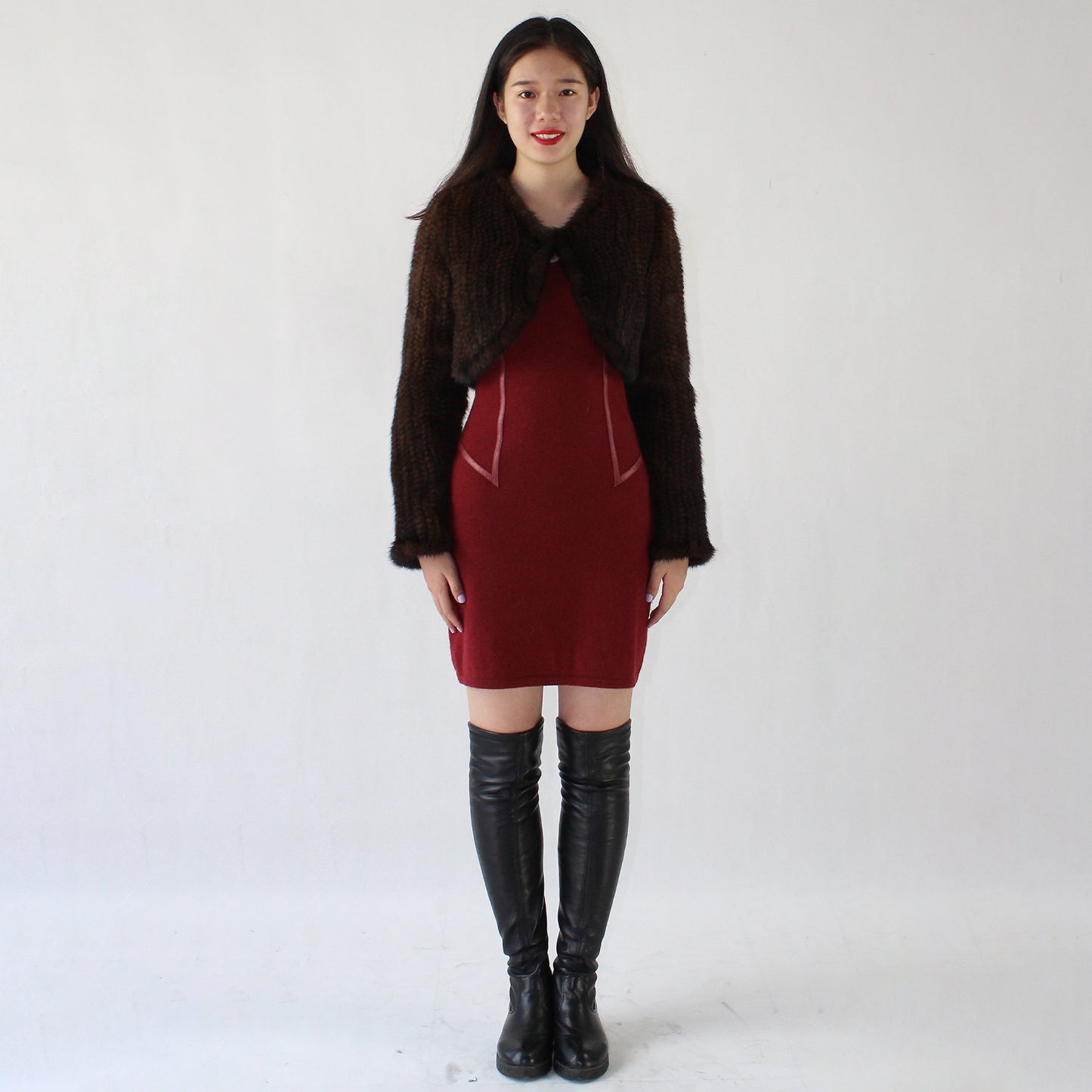 Women's knitted mink top