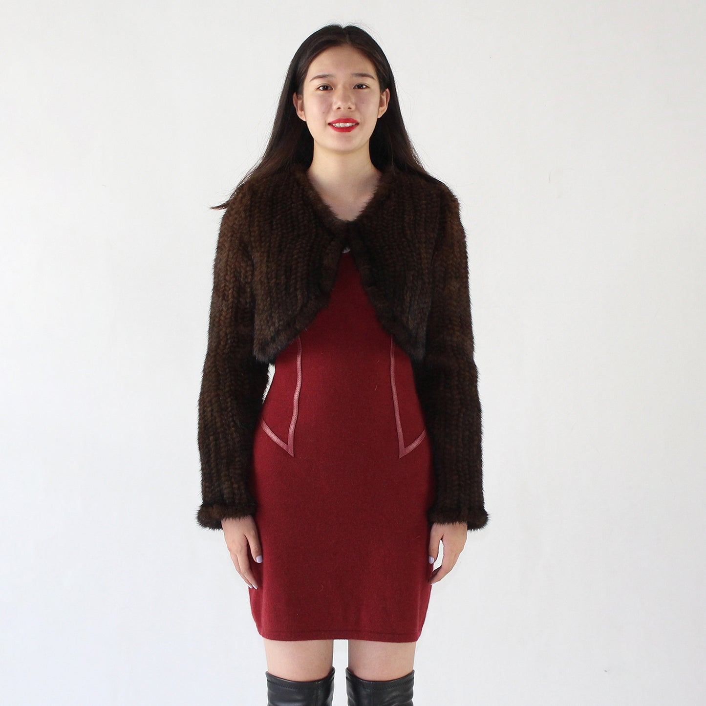Women's knitted mink top