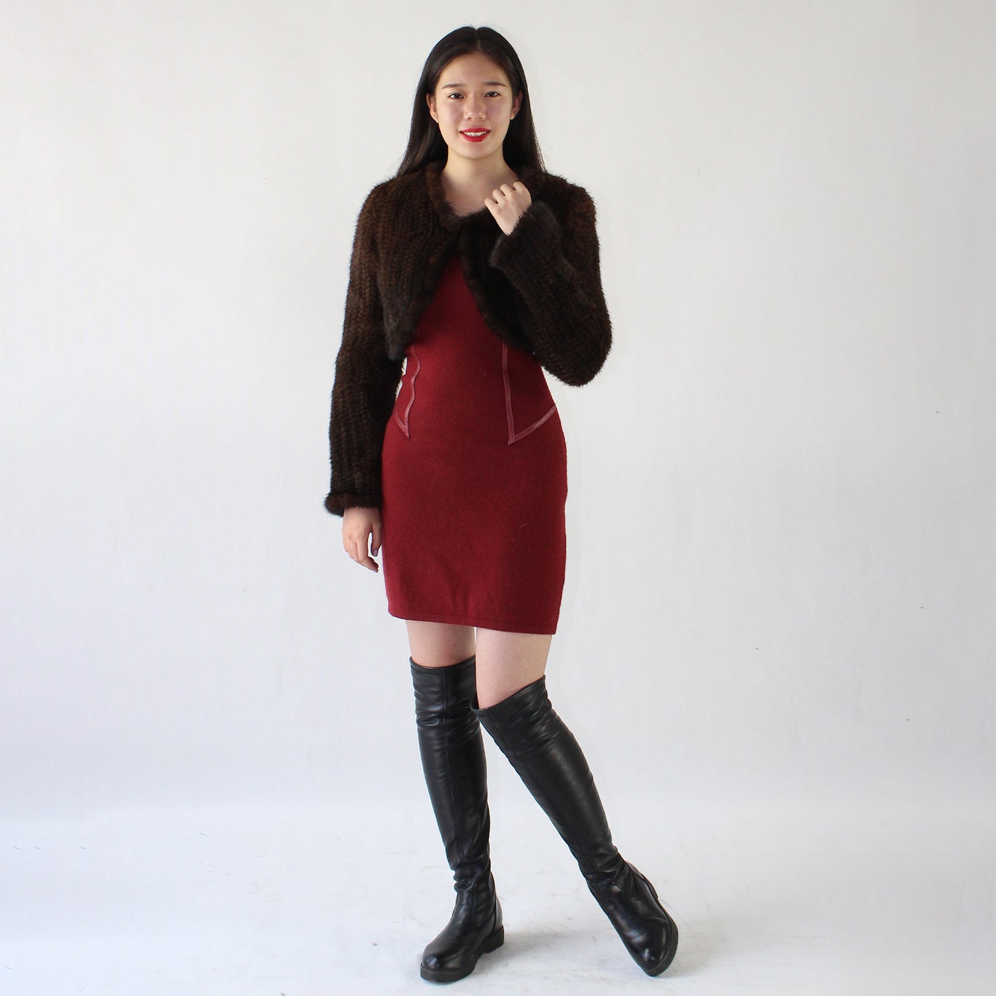 Women's knitted mink top