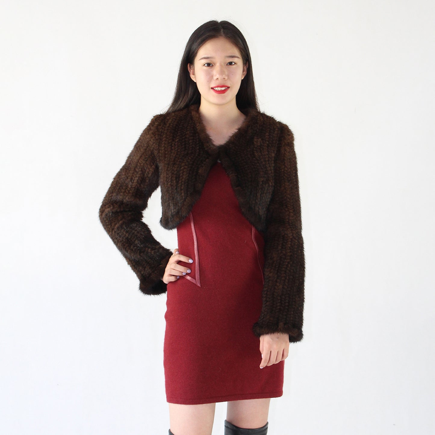 Women's knitted mink top