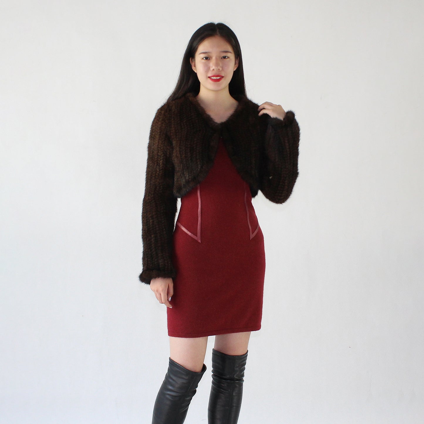Women's knitted mink top