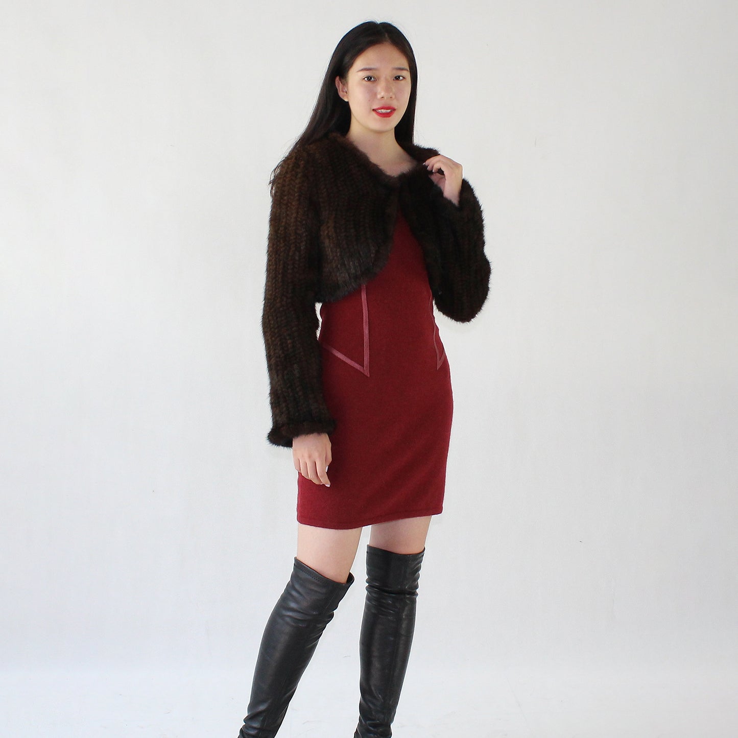 Women's knitted mink top