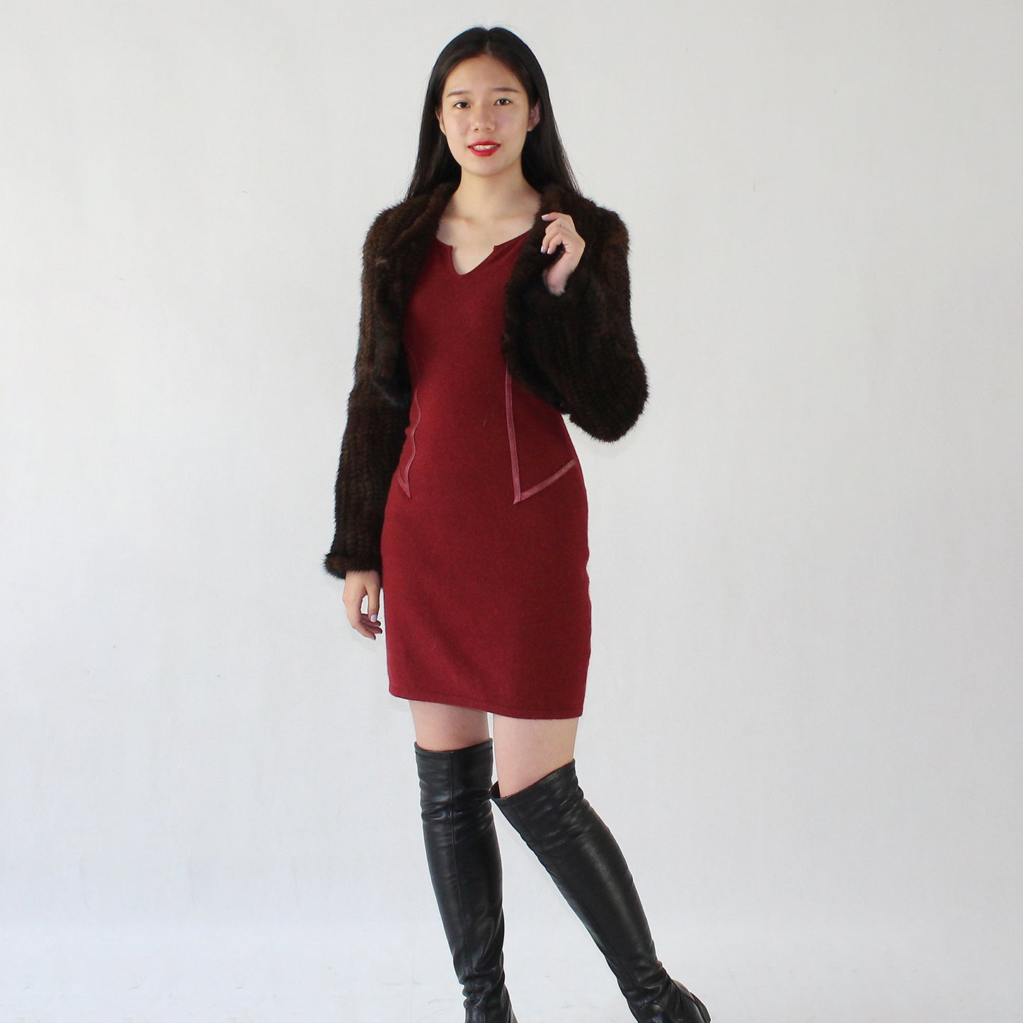 Women's knitted mink top