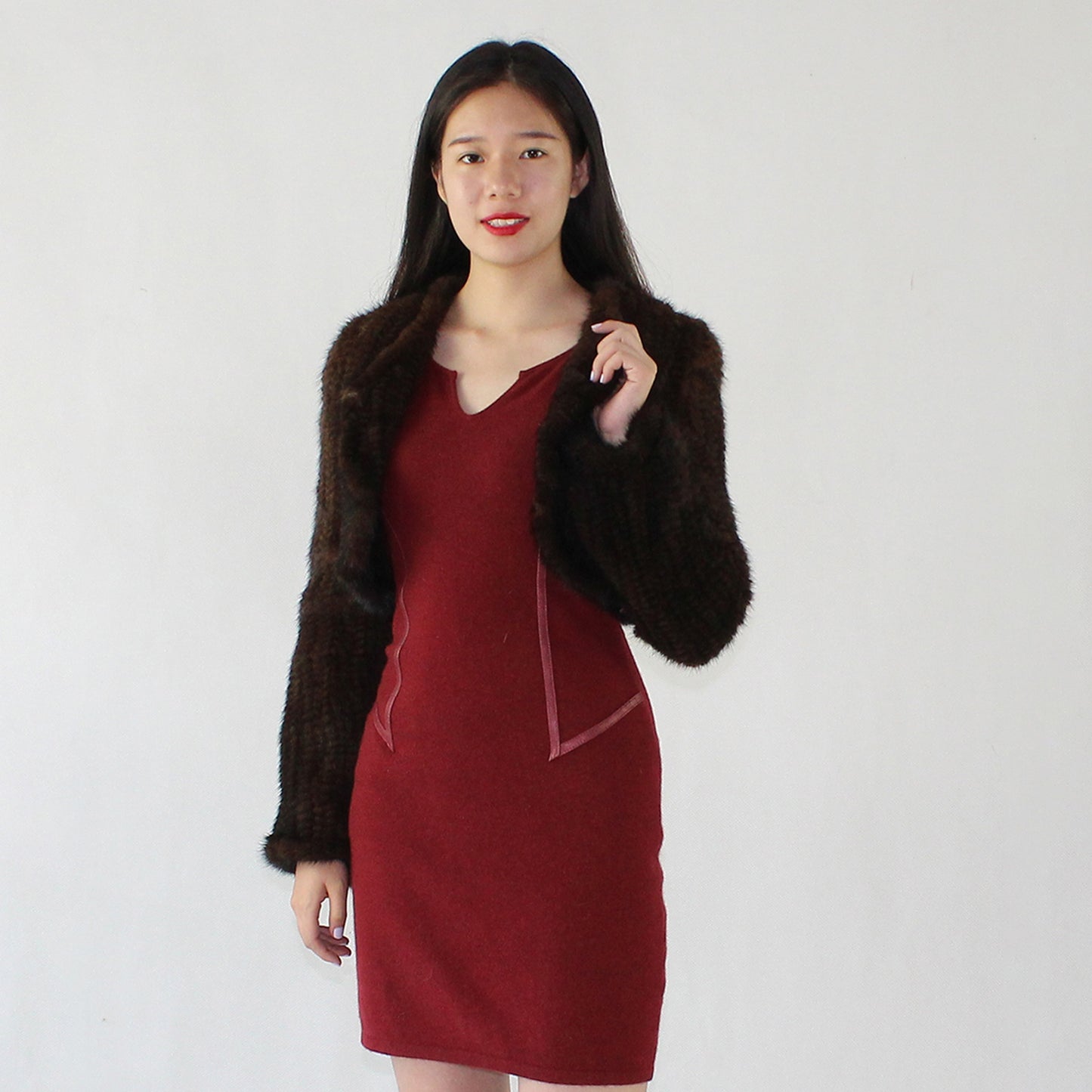 Women's knitted mink top