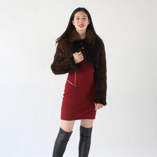 Women's knitted mink top