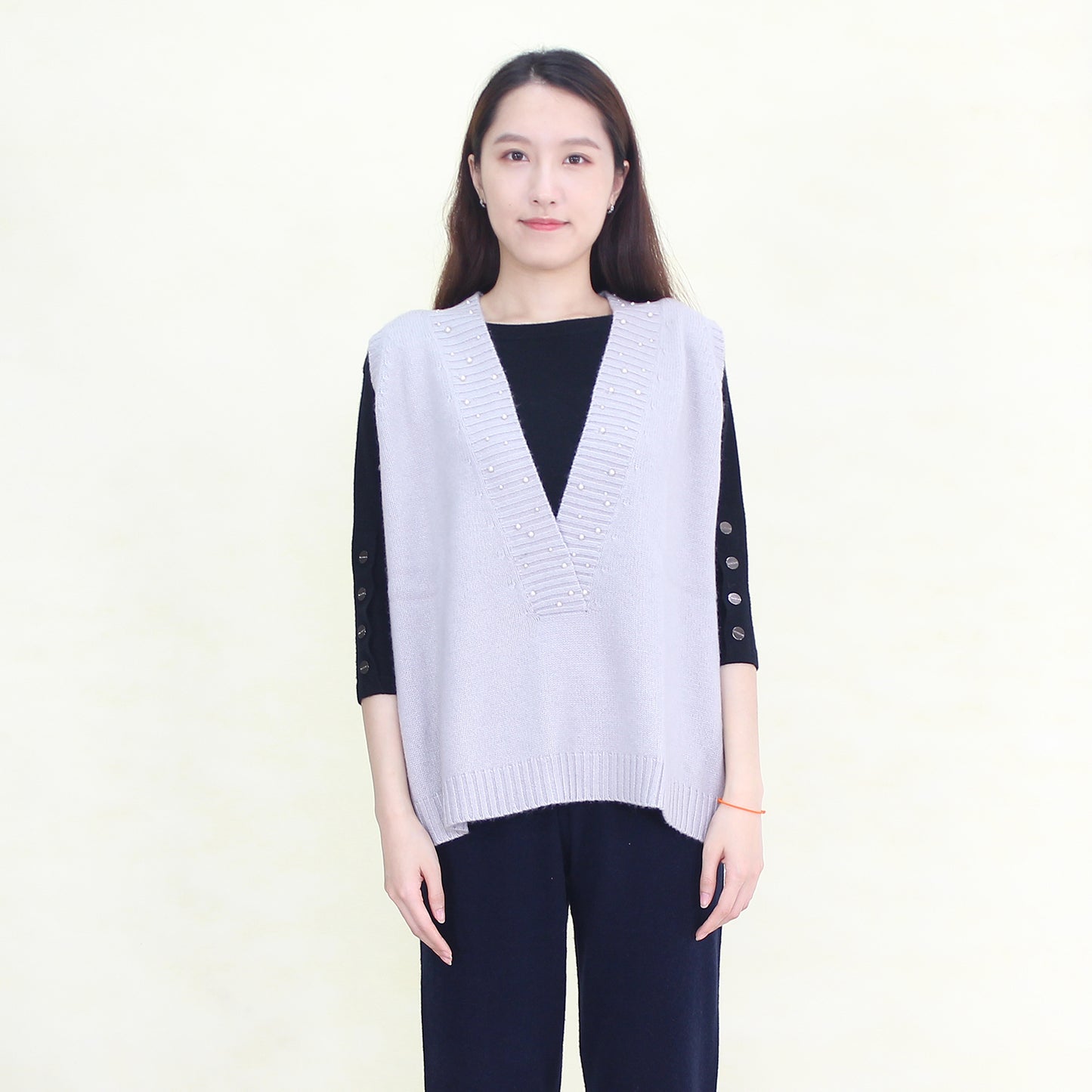 Women's cashmere cardigan vest