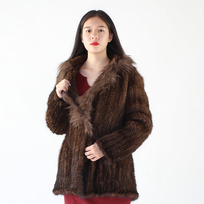 Women's knitted mink jacket