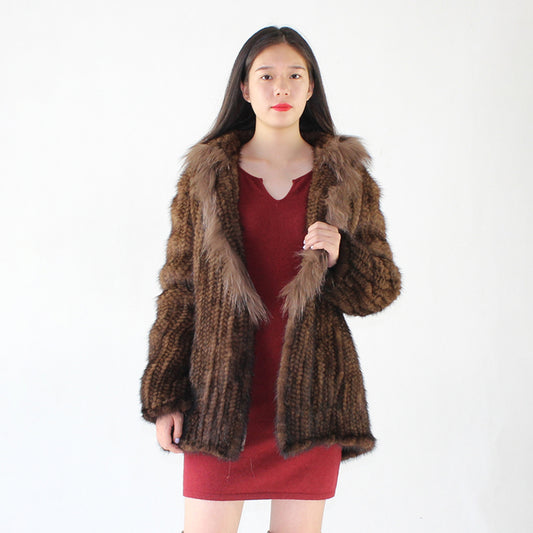 Women's knitted mink jacket