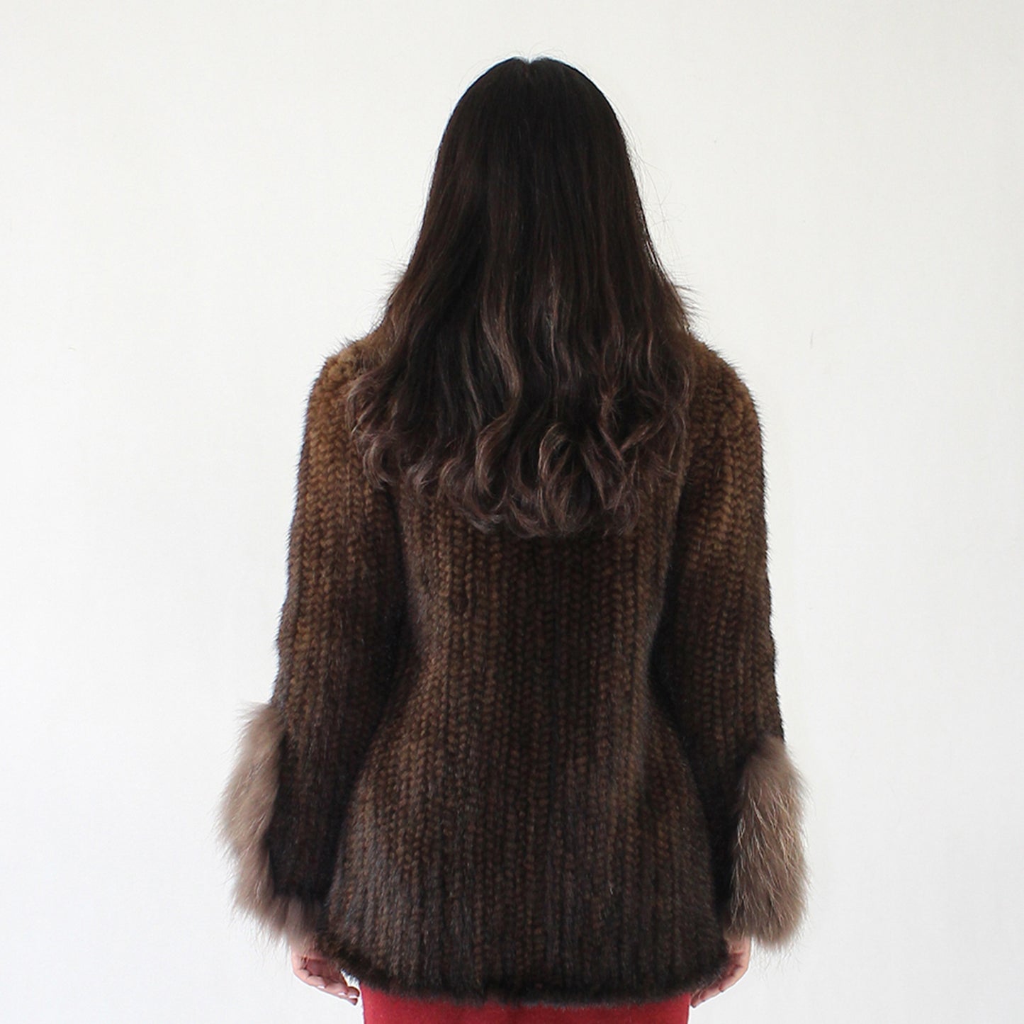 Women's knitted mink jacket