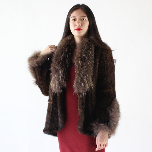 Women's knitted mink jacket