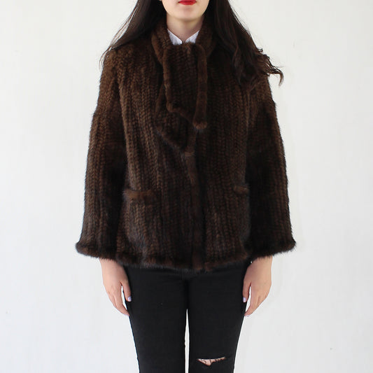 Women's knitted mink jacket