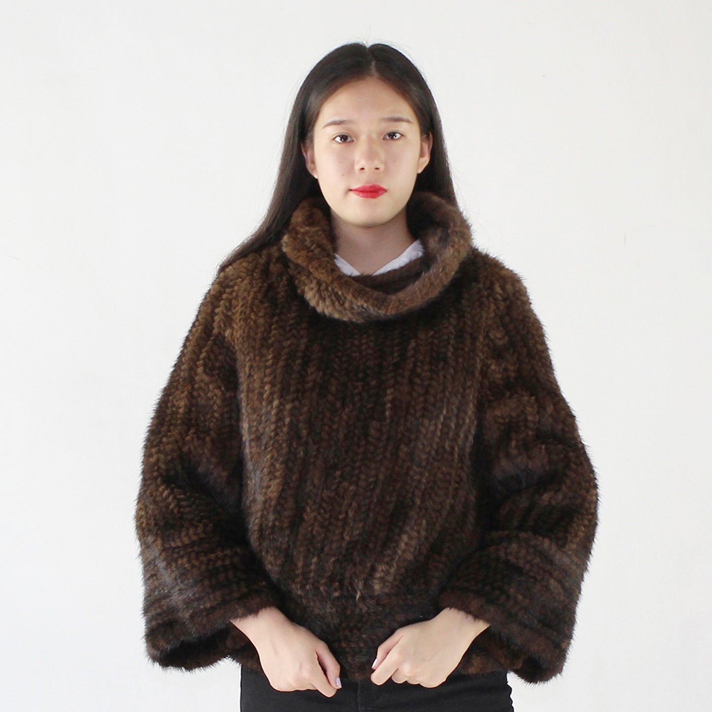 Women's knitted mink top