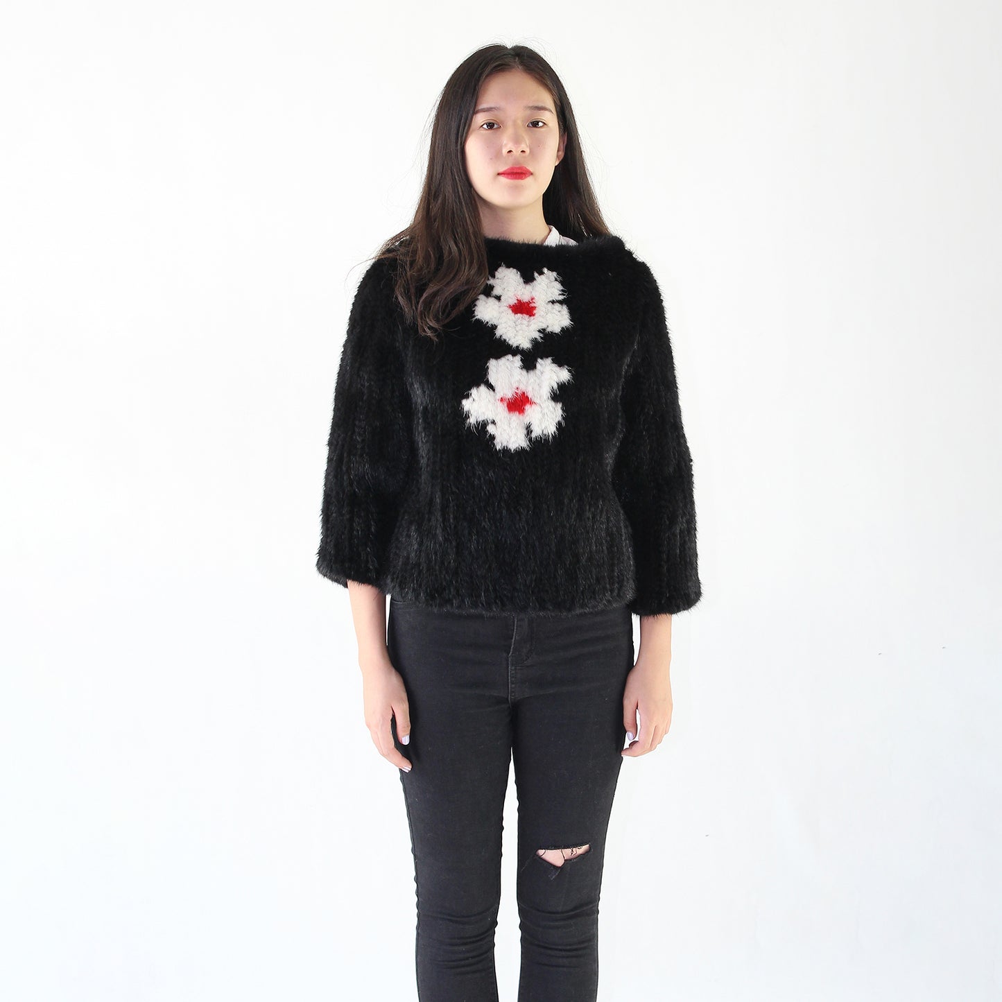 Women's knitted mink top