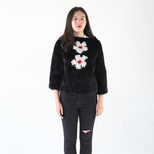 Women's knitted mink top