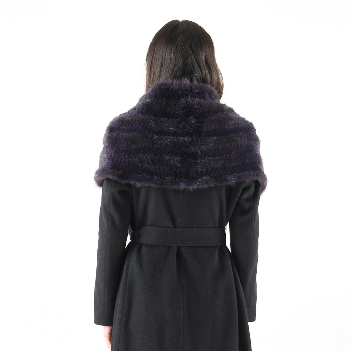 Women's knitted mink shawl