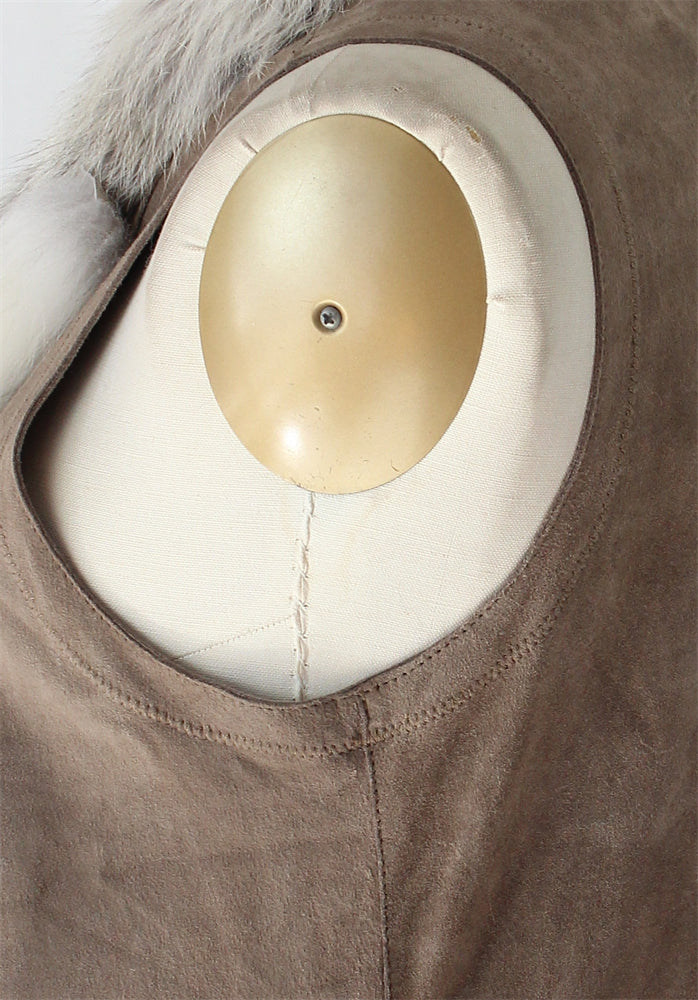 Women's sheepskin vest with fox fur