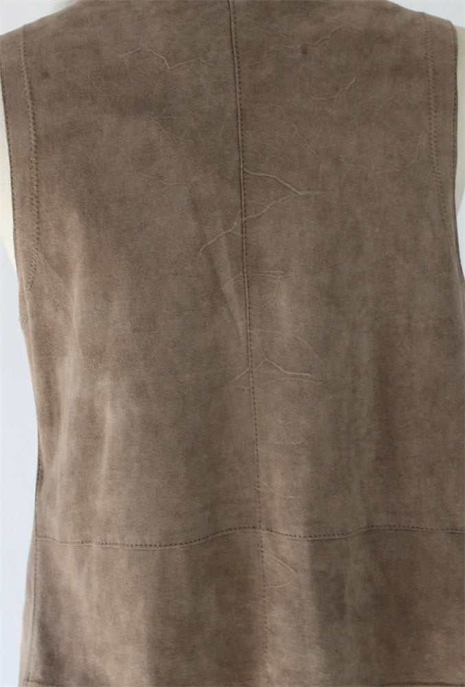 Women's sheepskin vest with fox fur